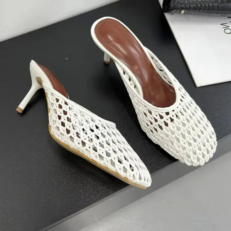 Savoy™ | Mules de Tacón de Malla Transpirable