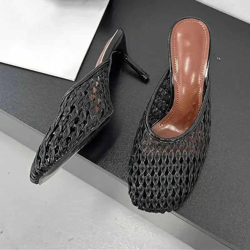Savoy™ | Mules de Tacón de Malla Transpirable