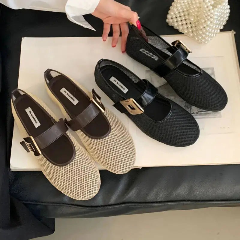 Belcour™ | Bailarinas de Malla Transpirable con Hebilla