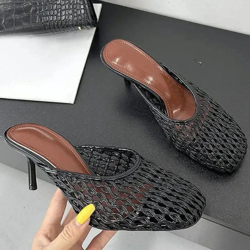 Savoy™ | Mules de Tacón de Malla Transpirable