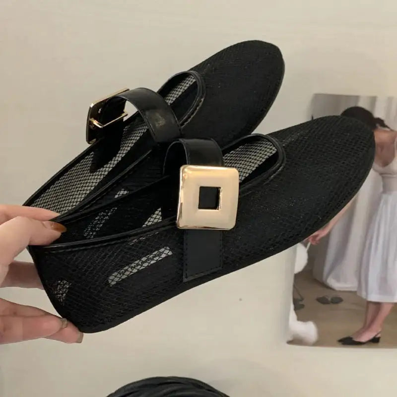 Belcour™ | Bailarinas de Malla Transpirable con Hebilla