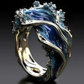 Ocean Bath™ | Anillo Ondulado en Oro Blanco