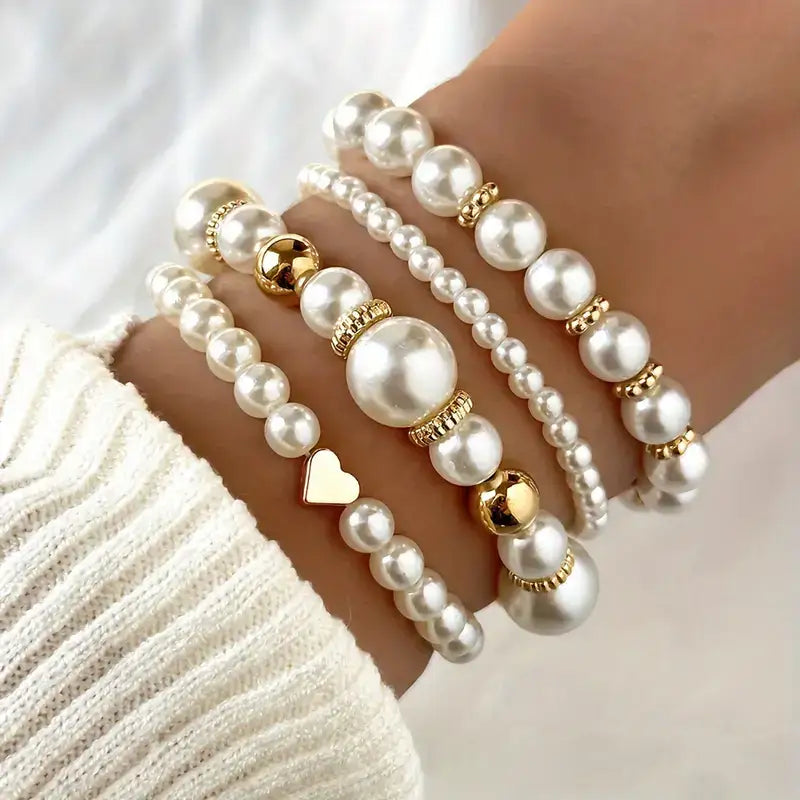 Set de pulseras de perlas — Amelia
