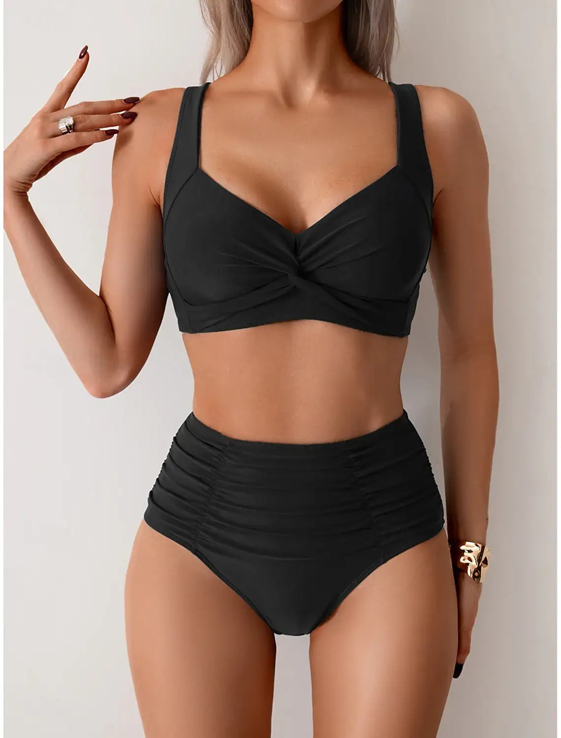 NICOLE | Bikini con tejido fruncido