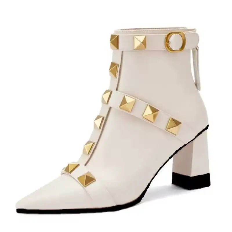 Lua | Botines de Tacón Grueso de Cuero