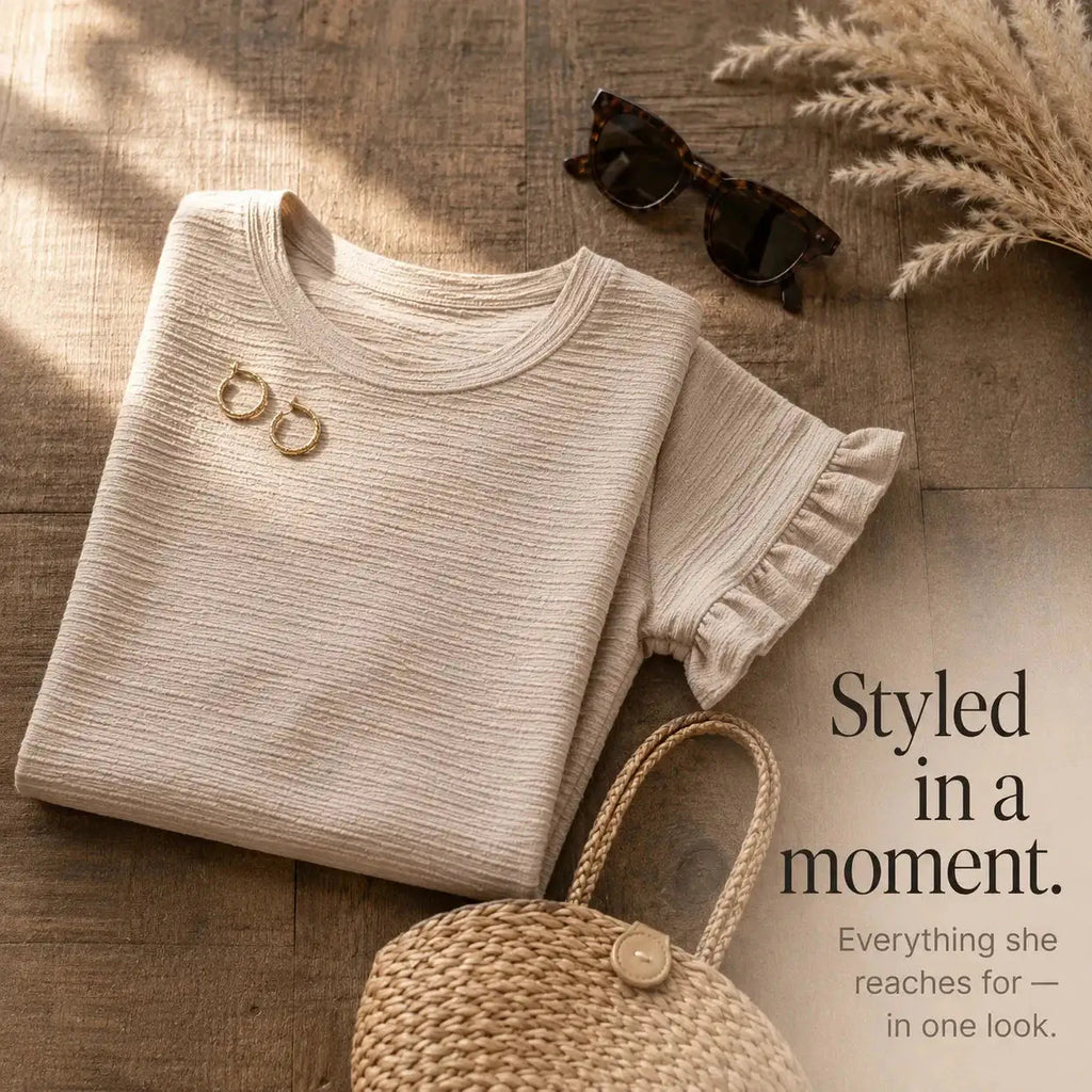 Emilia | Blusa Texturizada de Manga con Volantes