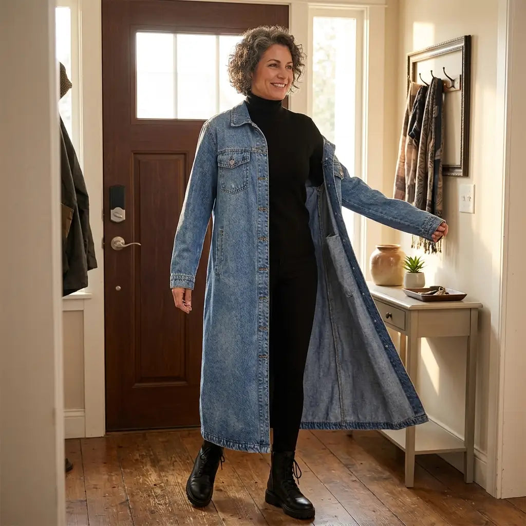 Delia | Abrigo Vaquero Largo Oversize