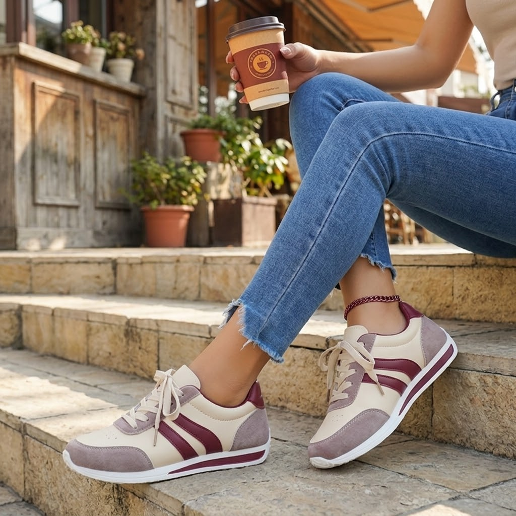 Celestina | Zapatilla Ligera con Rayas Retro