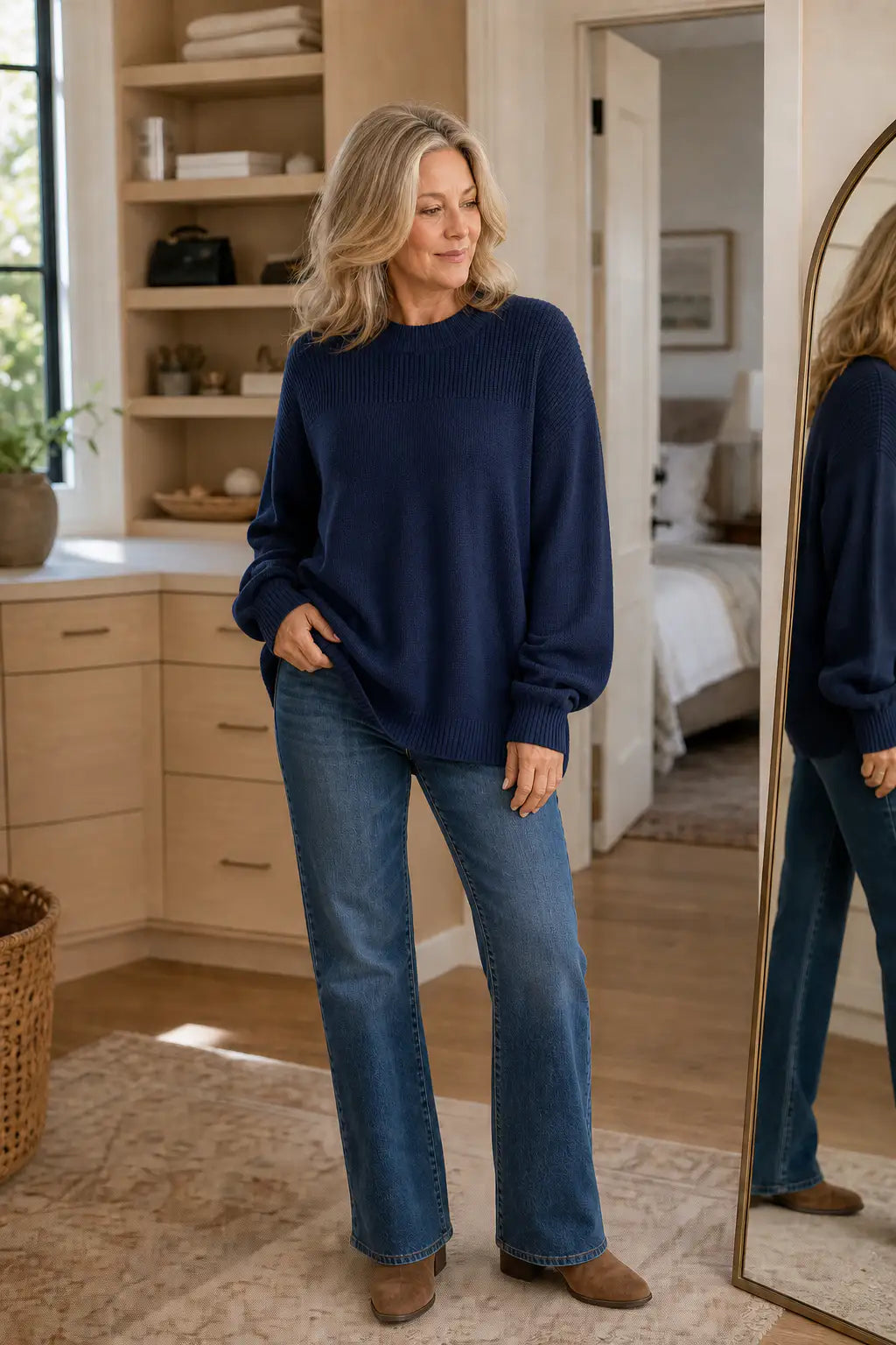 Gertrudis | Jersey Oversize de Canalé con Hombros Caídos