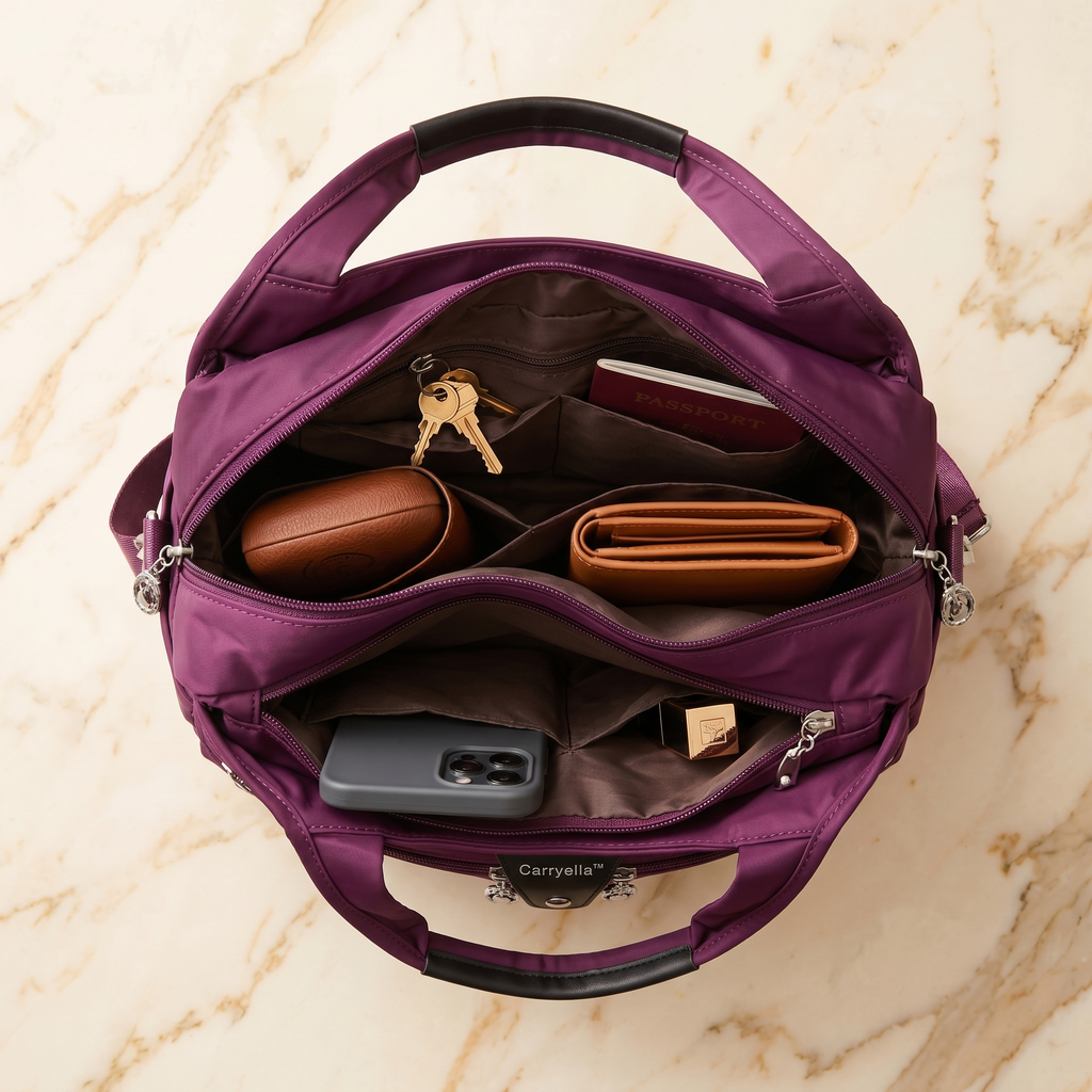 Petra | Bolso de Hombro Multibolsillo Antirrobo