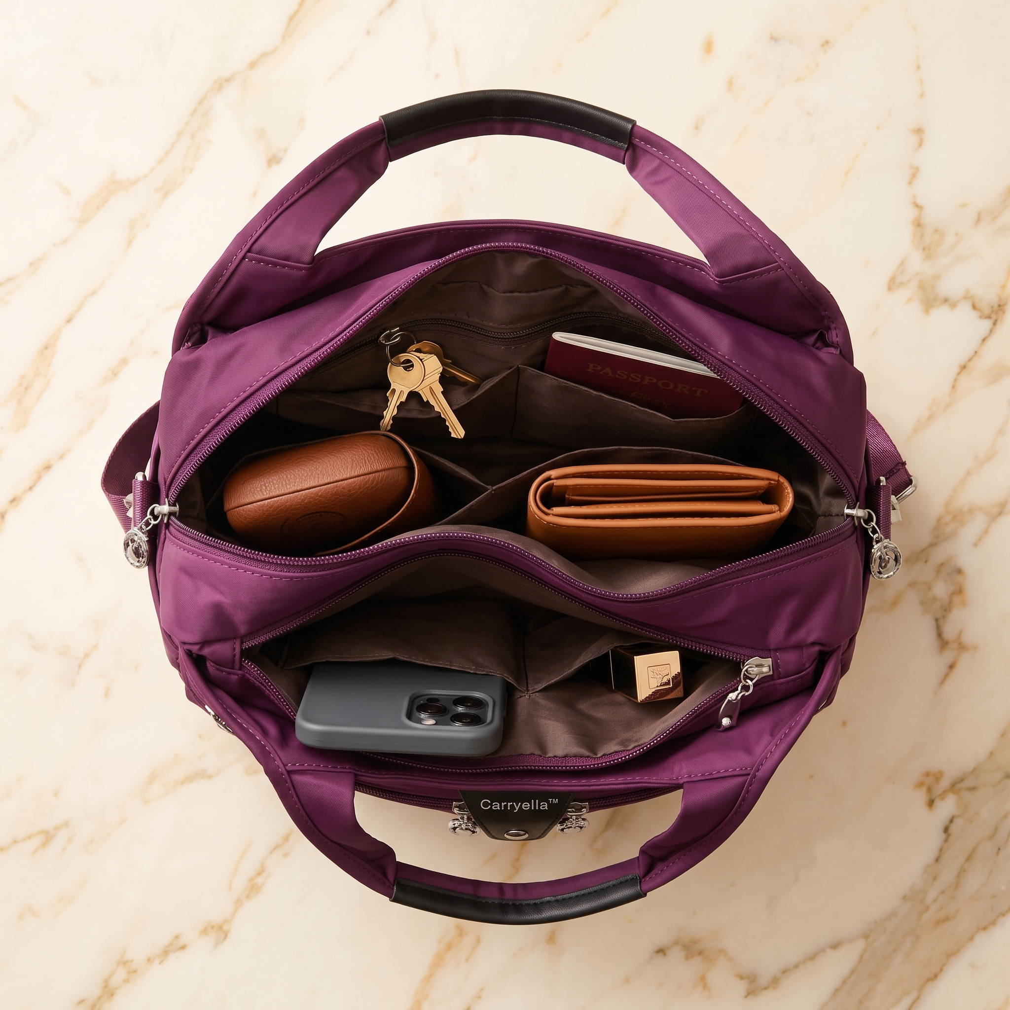 Petra | Bolso de Hombro Multibolsillo Antirrobo