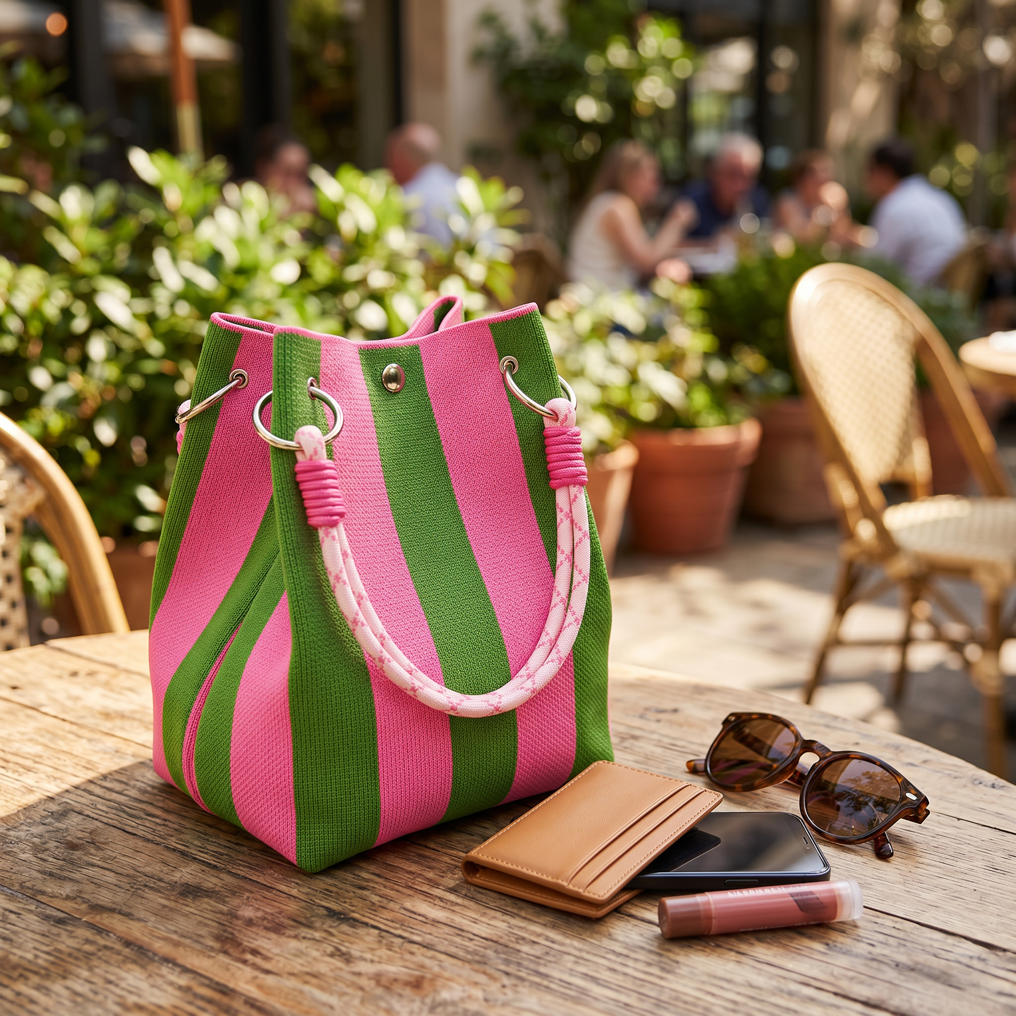 Diana | Bolso Saco de Punto a Rayas