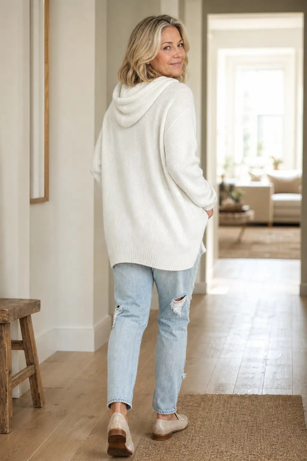 Ángela | Sudadera Oversize de Punto con Capucha