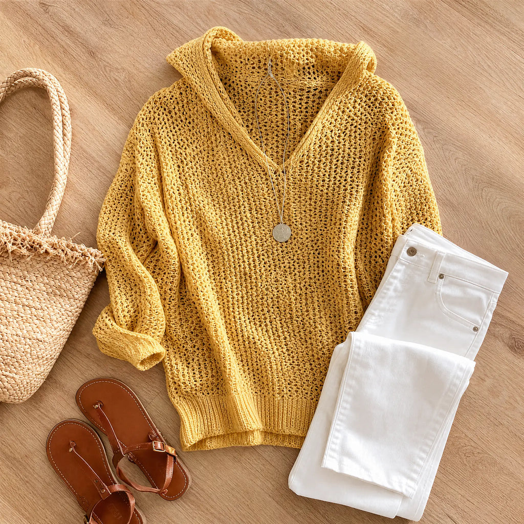 Alicia | Sudadera de Punto Calado con Capucha