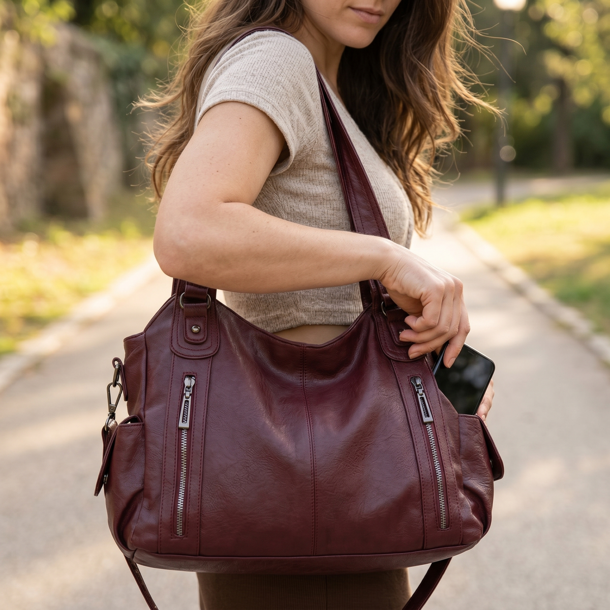 Perpetua | Bolso Saco de Hombro Suave