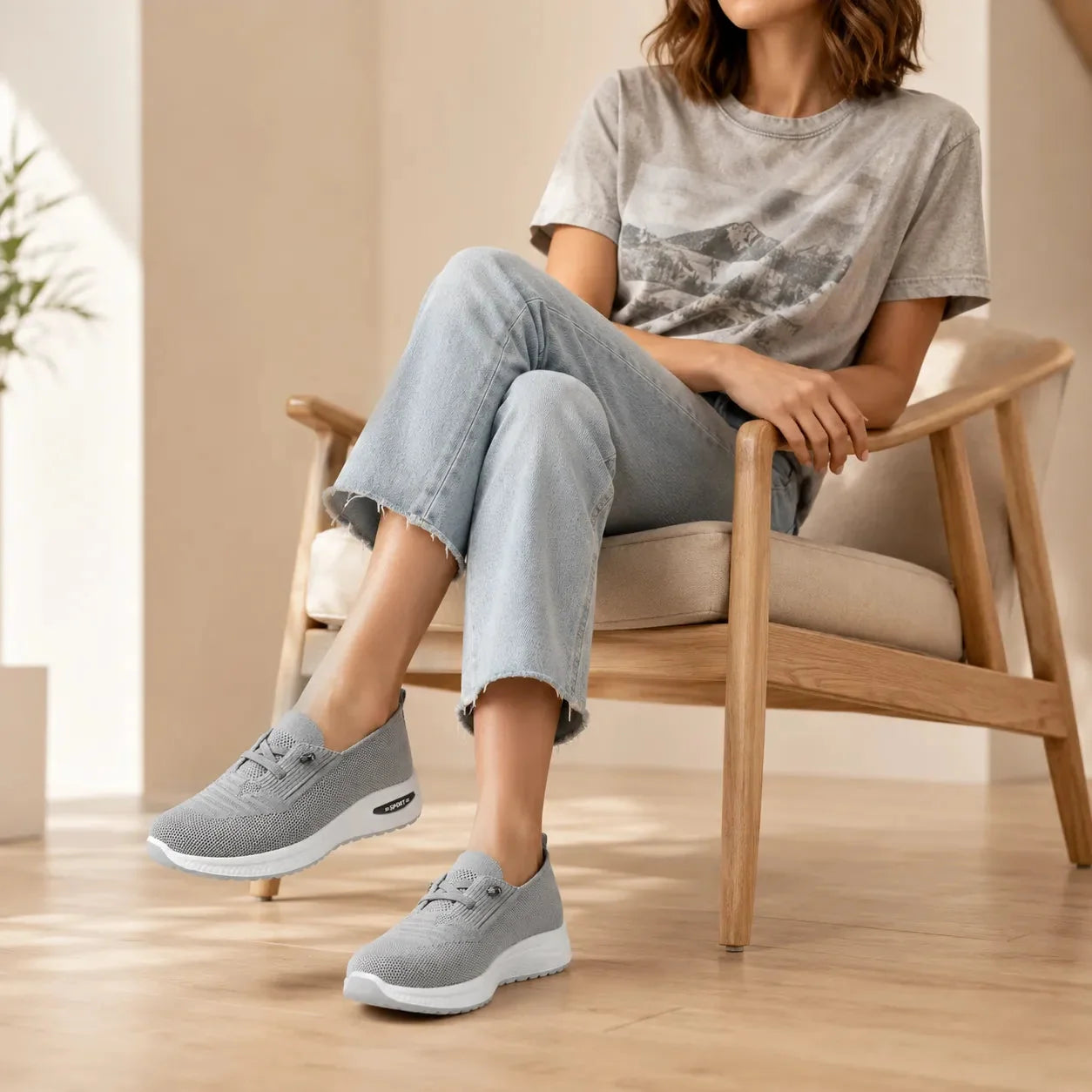 Carmen | Zapatilla de Malla Acolchada sin Cordones