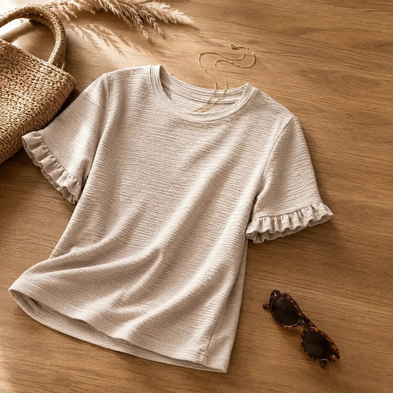 Emilia | Blusa Texturizada de Manga con Volantes