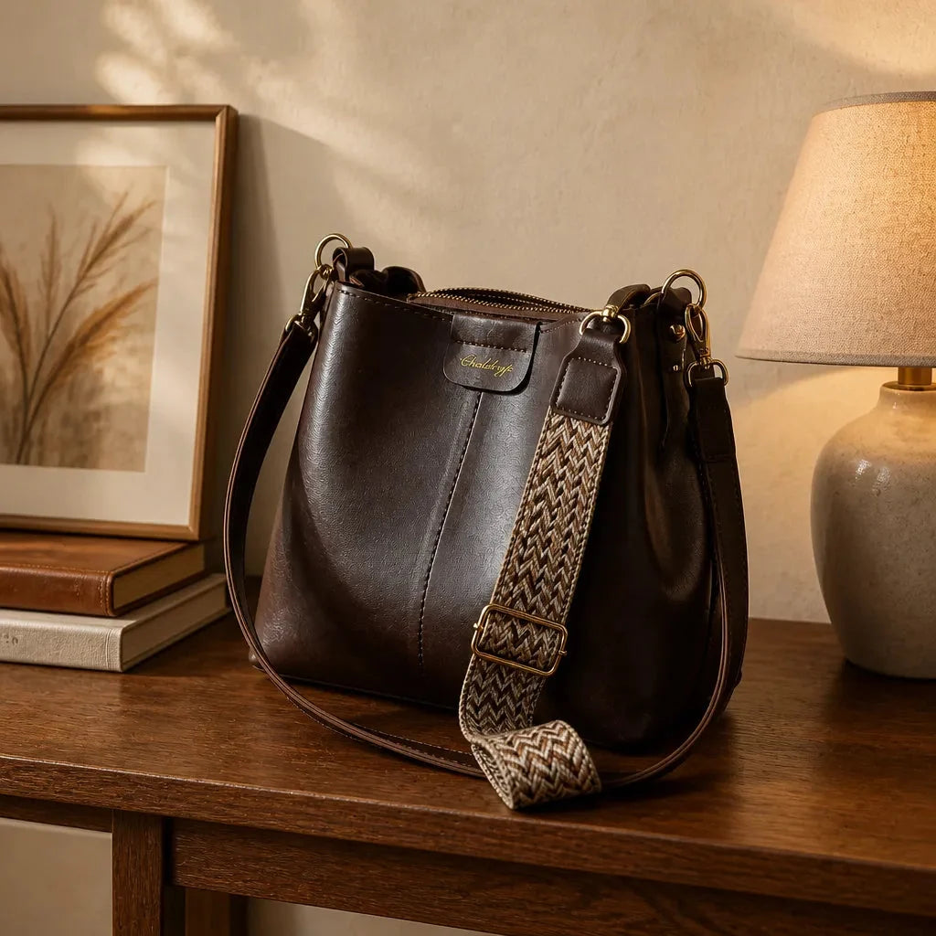 Obdulia | Bolso Saco Vintage con Asa Trenzada