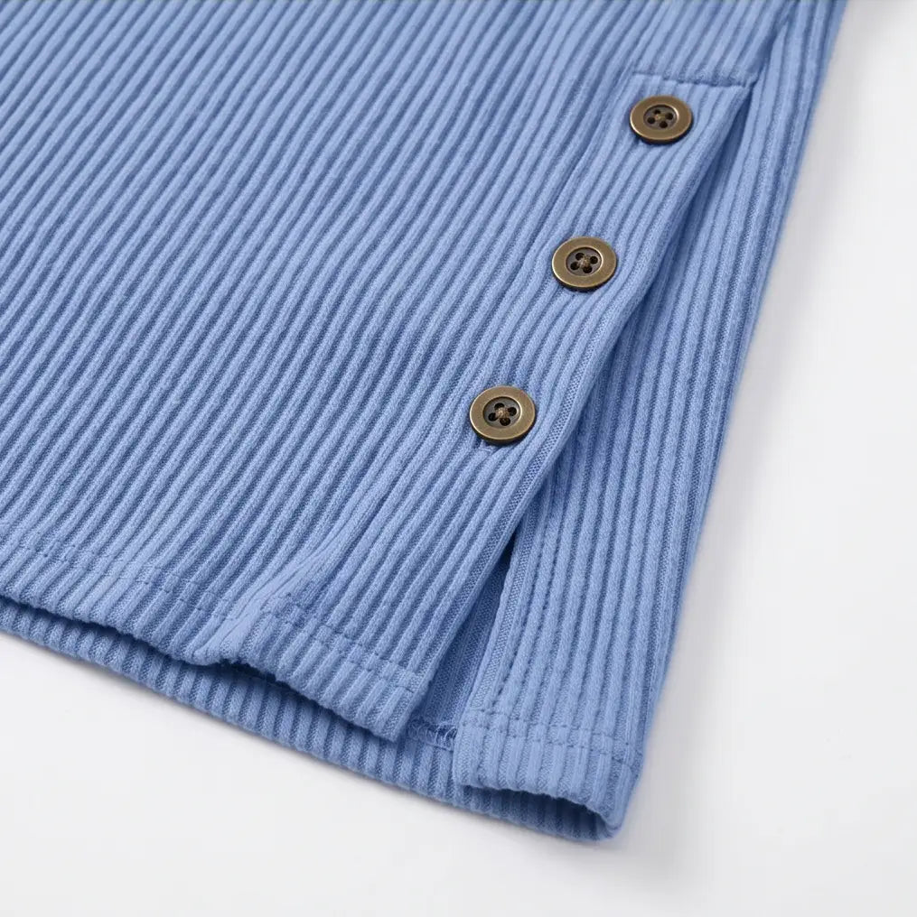 Edurne | Túnica Henley de Canalé con Botones
