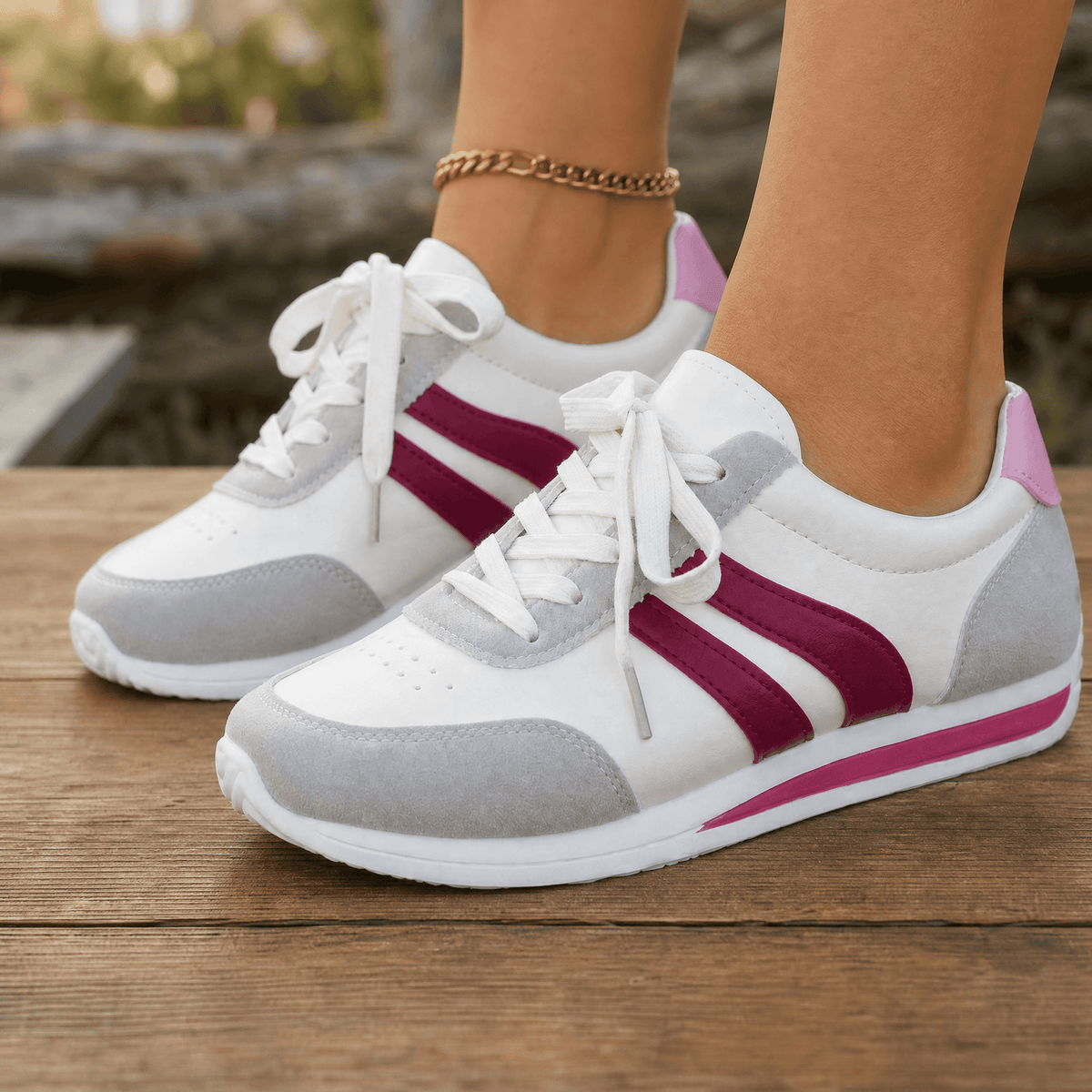 Celestina | Zapatilla Ligera con Rayas Retro