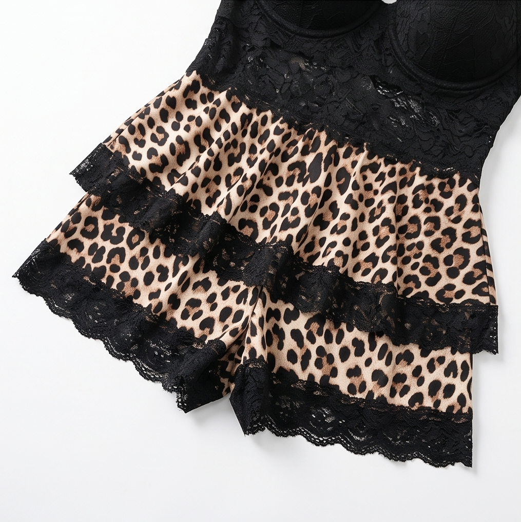 Lorena | Pijama de Camisola con Encaje y Volantes