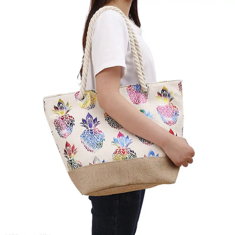 Pineapple Paradise | Bolsa de Playa con Estampado Tropical