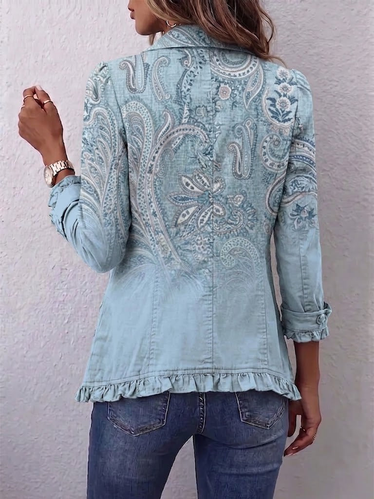Remedios | Chaqueta de Volantes Estampado Cachemira Vintage