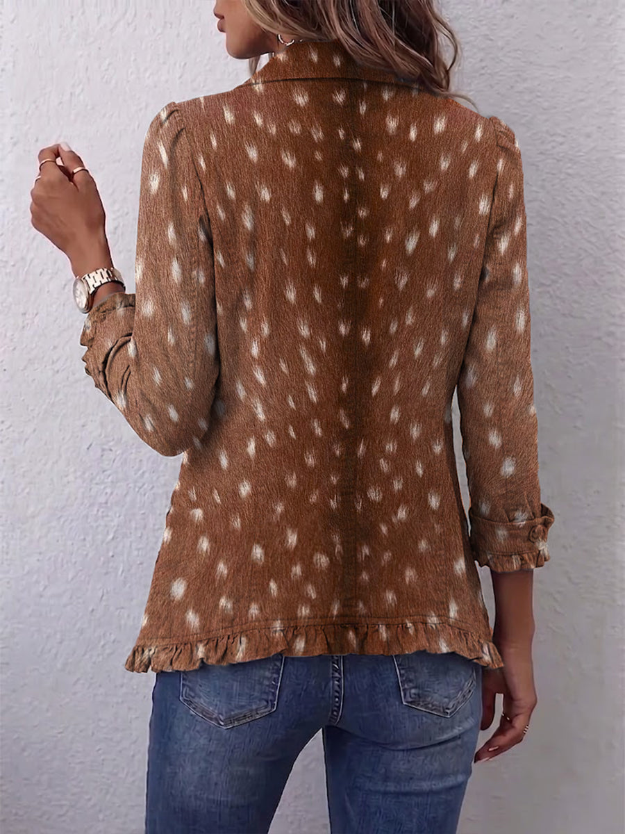 Nicolasa | Chaqueta de Volantes Estampado Animal
