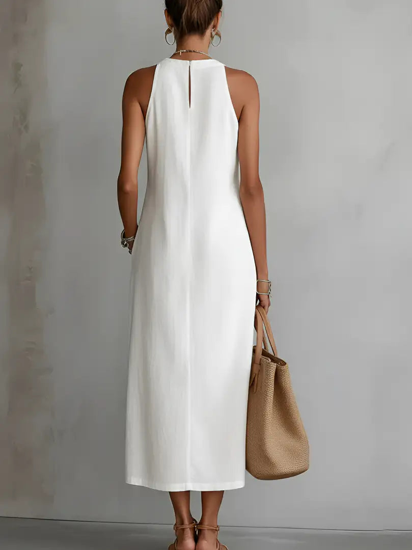 Jimena | Vestido Midi con Textura de Lino