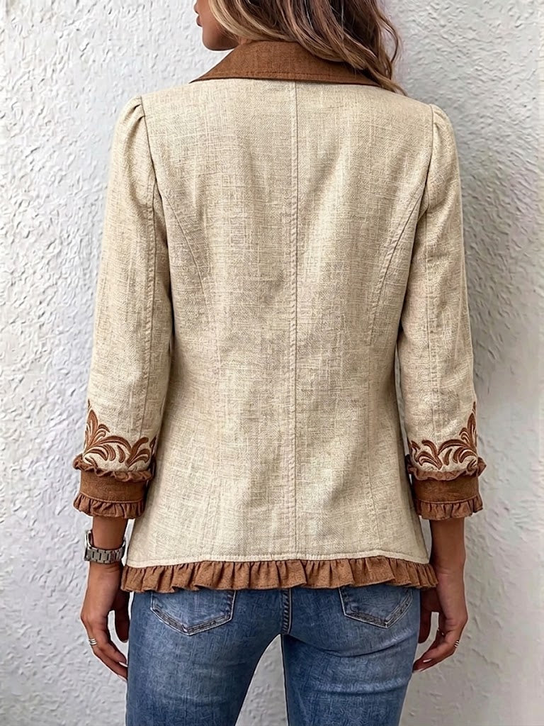 Almudena | Chaqueta de Volantes Floral Bordada