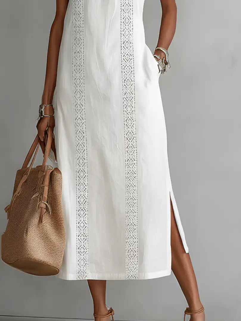 Jimena | Vestido Midi con Textura de Lino