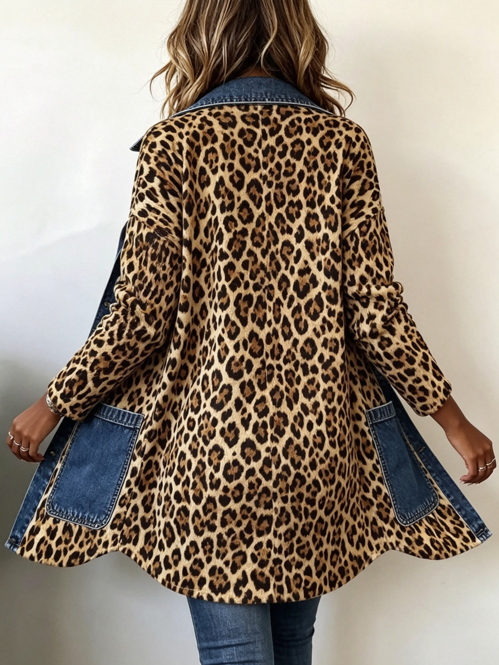 Maura | Chaqueta Larga de Leopardo con Vaquero