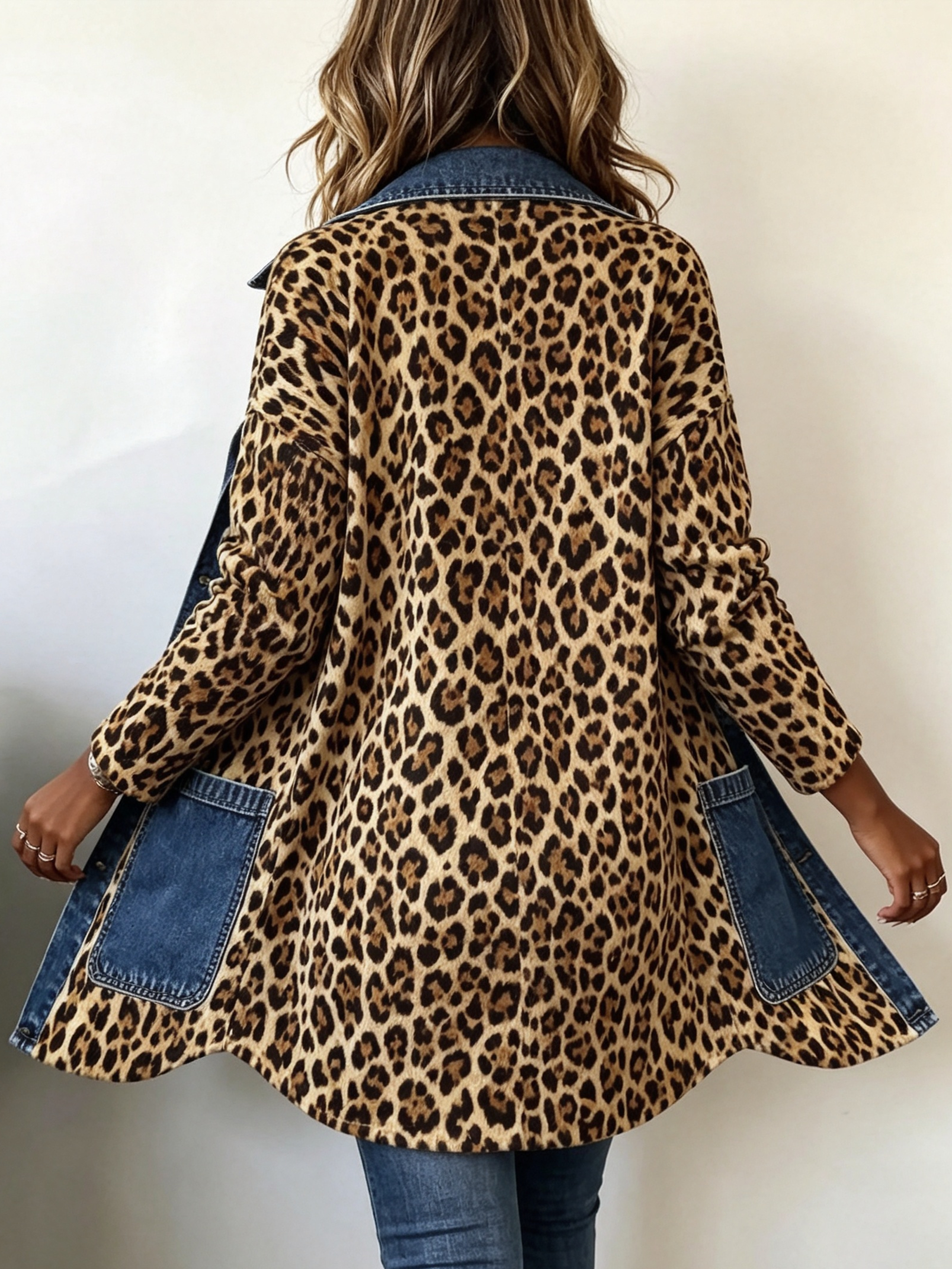 Maura | Chaqueta Larga de Leopardo con Vaquero