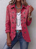 Adoración | Chaqueta de Volantes Estampado Cachemira Rosa