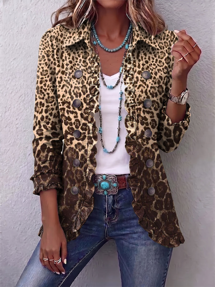 Nazaret | Chaqueta de Volantes Leopardo