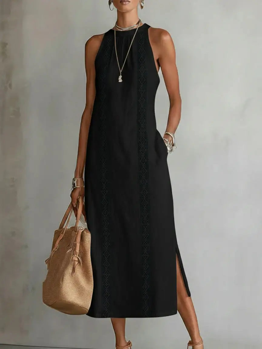 Jimena | Vestido Midi con Textura de Lino