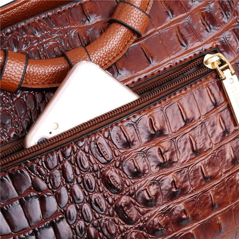 Amalia | Bolso Bicolor con Textura Cocodrilo