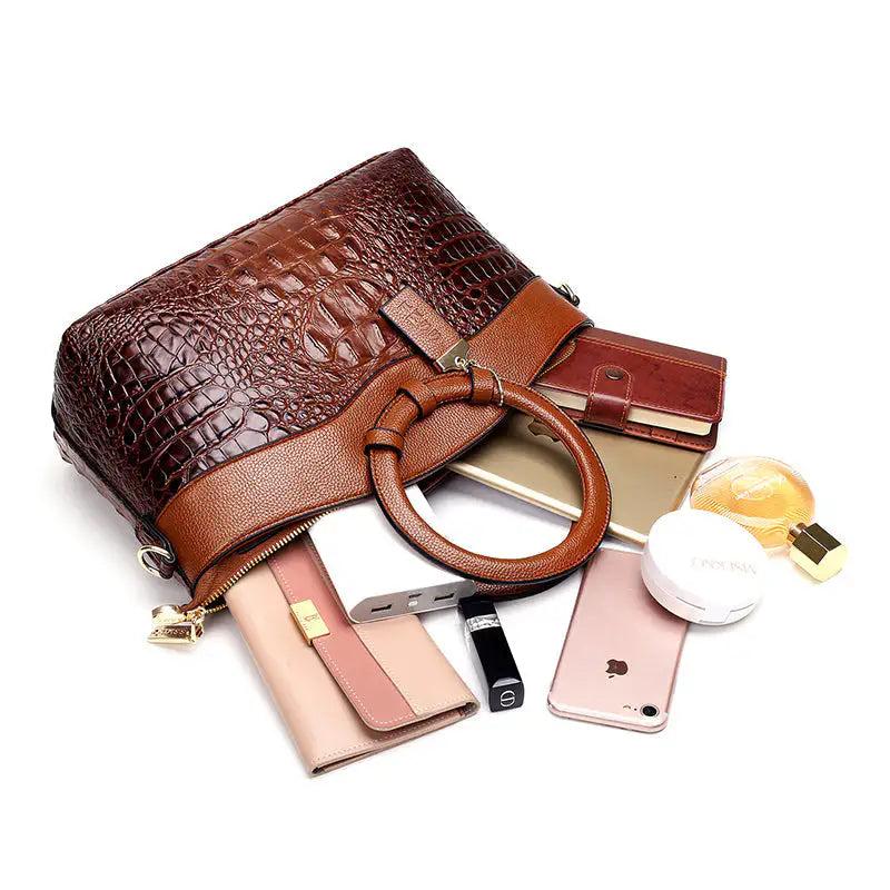 Amalia | Bolso Bicolor con Textura Cocodrilo