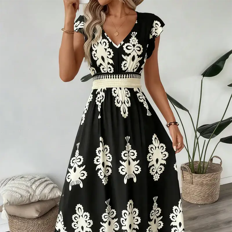 Candela | Vestido Maxi Barroco con Escote en V
