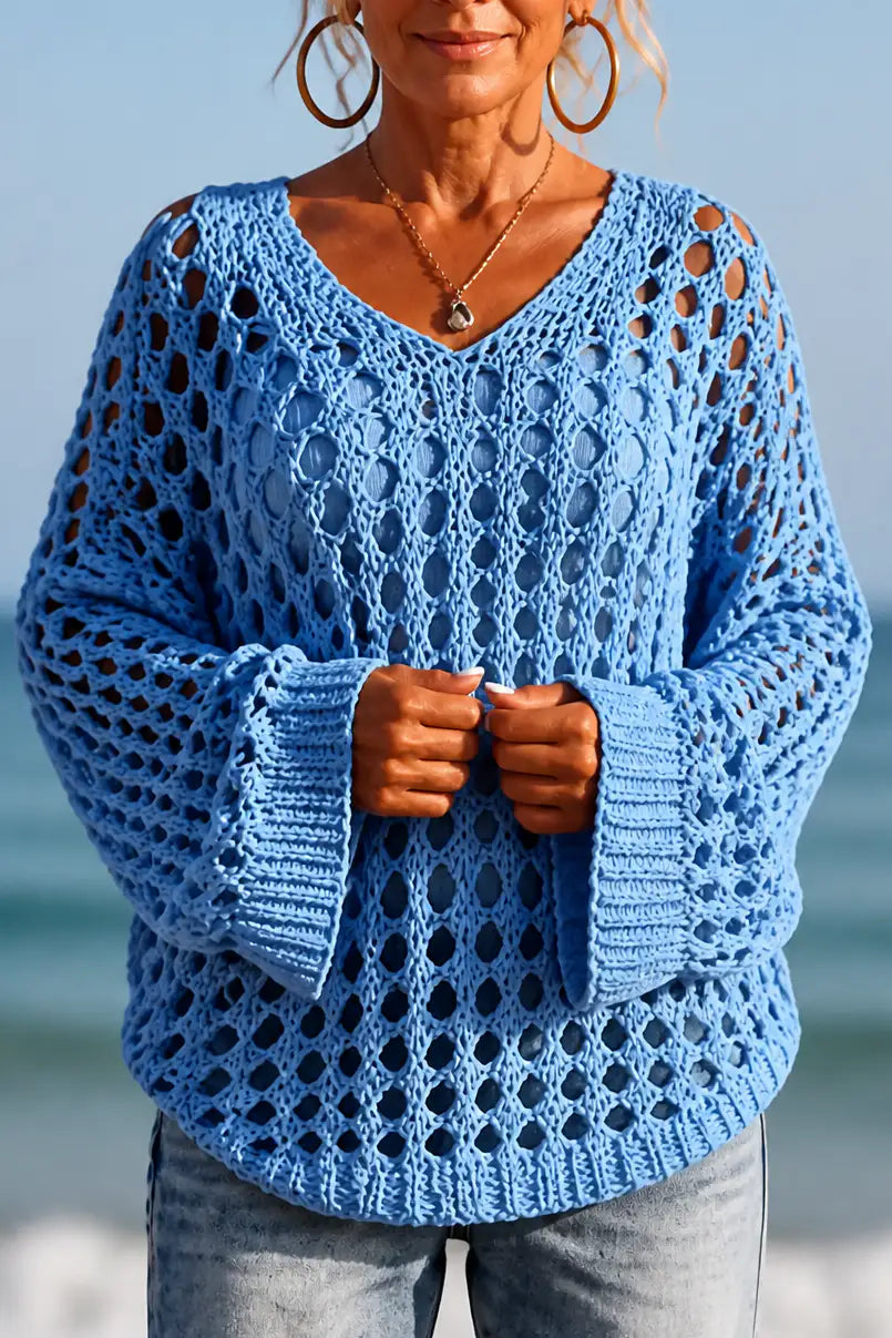 Fuencisla | Jersey Oversize Calado con Hombros Descubiertos