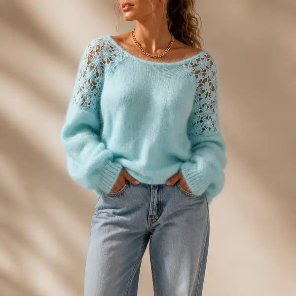 Adela | Jersey de Punto con Detalle de Encaje