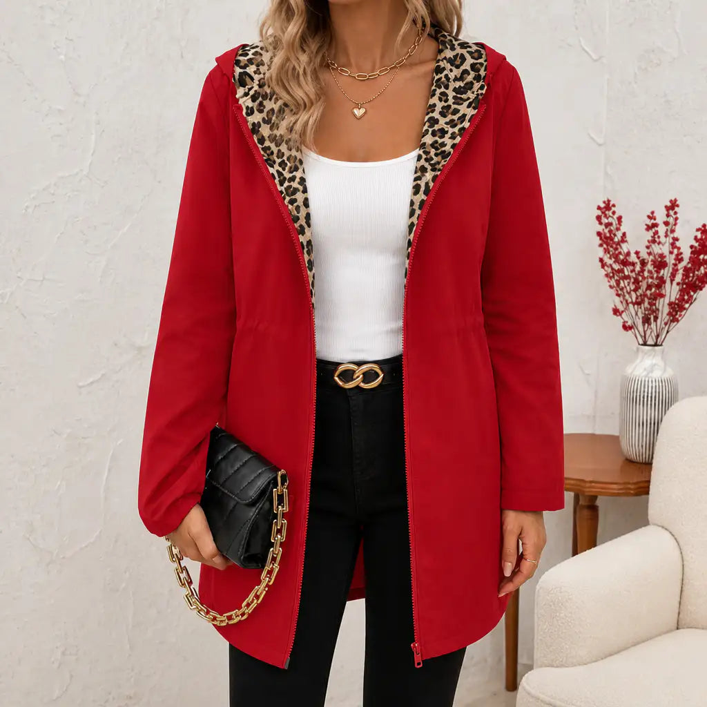 Susana | Abrigo Reversible de Leopardo con Capucha