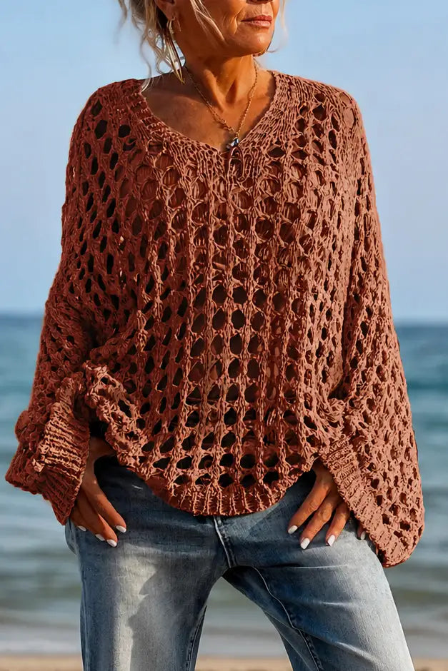 Fuencisla | Jersey Oversize Calado con Hombros Descubiertos