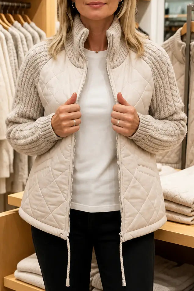 Perpetua | Chaqueta Acolchada con Paneles de Punto