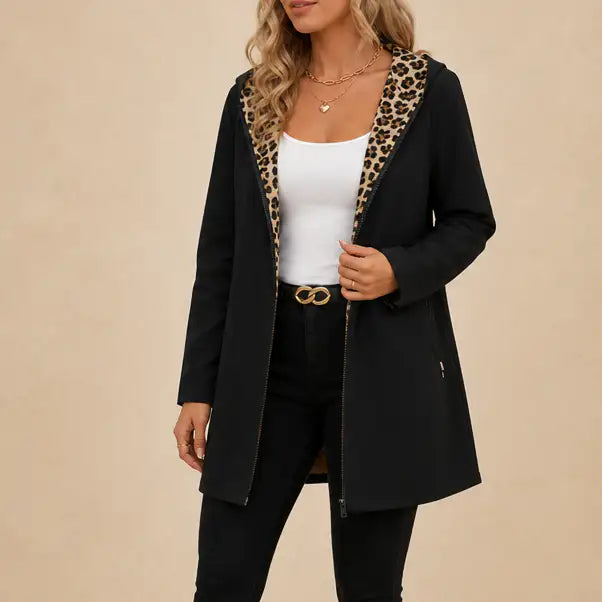 Susana | Abrigo Reversible de Leopardo con Capucha