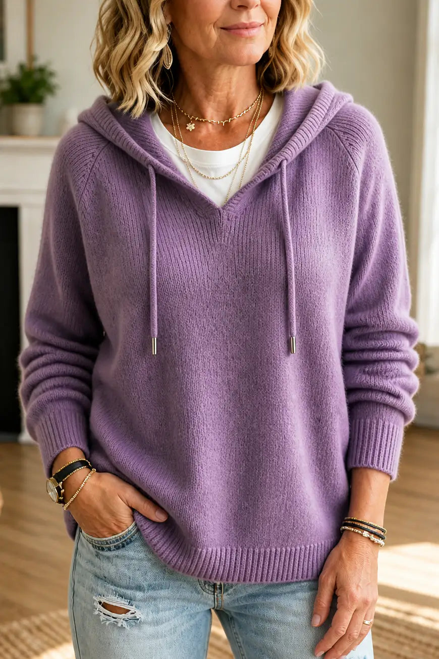 Ana | Sudadera de Canalé con Capucha y Cordón