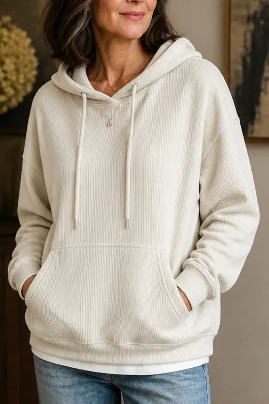Elena | Sudadera con Capucha Efecto Pana