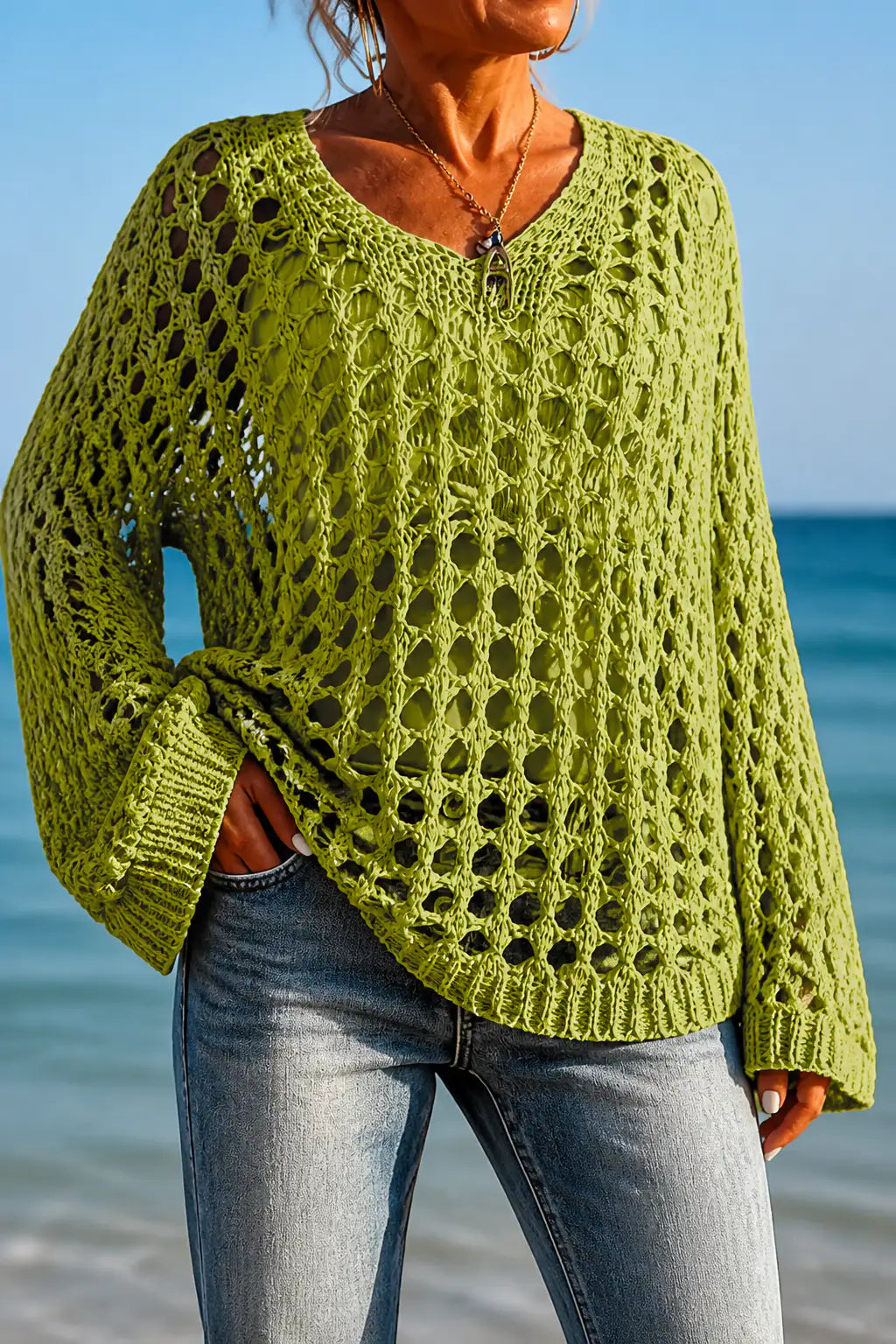 Fuencisla | Jersey Oversize Calado con Hombros Descubiertos