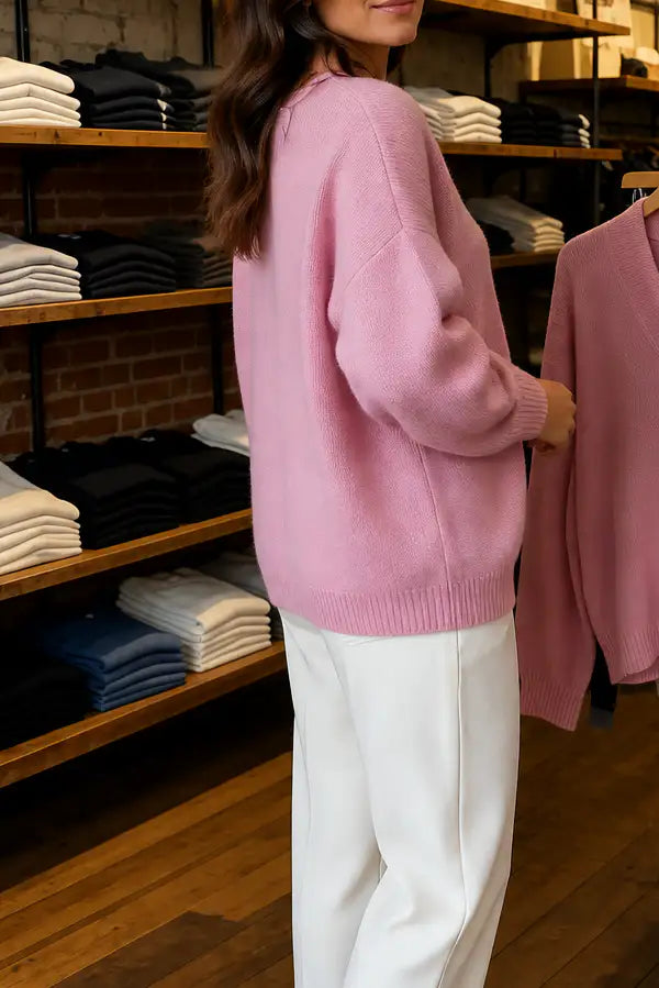Aitana | Jersey de Canalé con Cuello en Pico