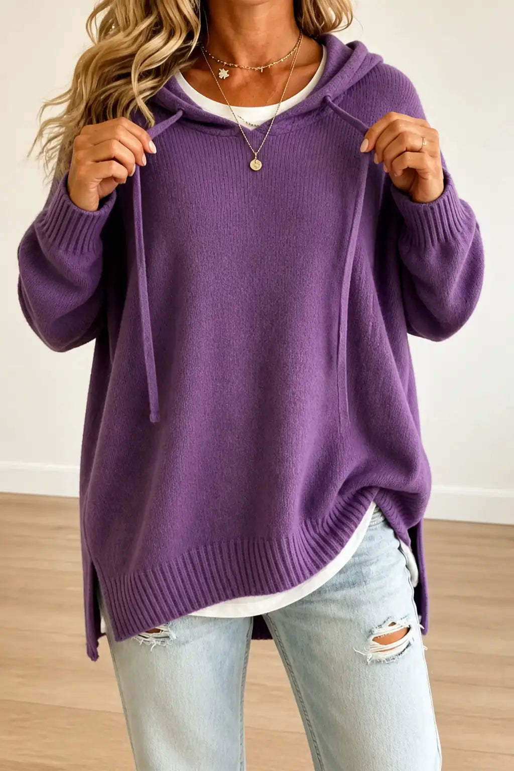 Ángela | Sudadera Oversize de Punto con Capucha